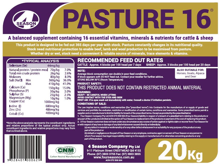 PASTURE 16 FACT SHEET 